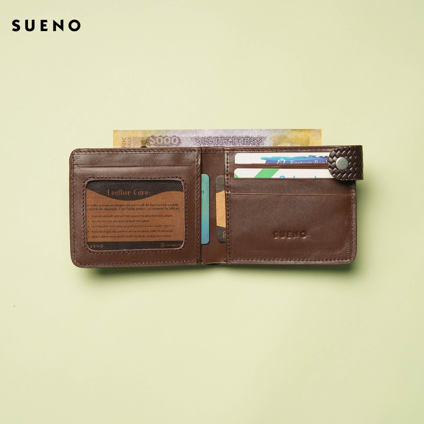 Leather Button Wallet